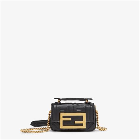 fendi mini baguette nera|fendi mini shopper bag.